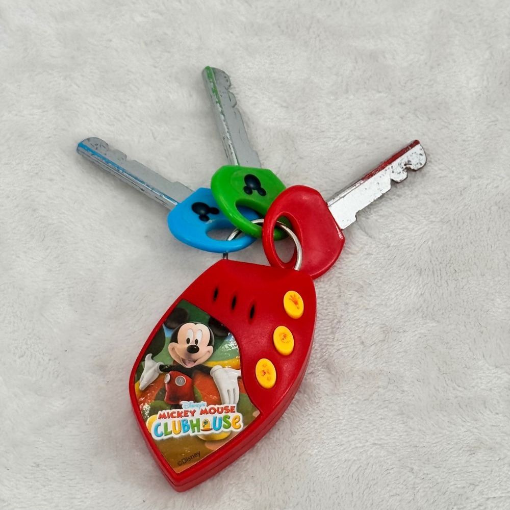 Disney Mickey Mouse Clubhouse Toy Car Alarm Key Set Electronic Fob & 3 Keys Y2K